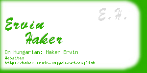 ervin haker business card